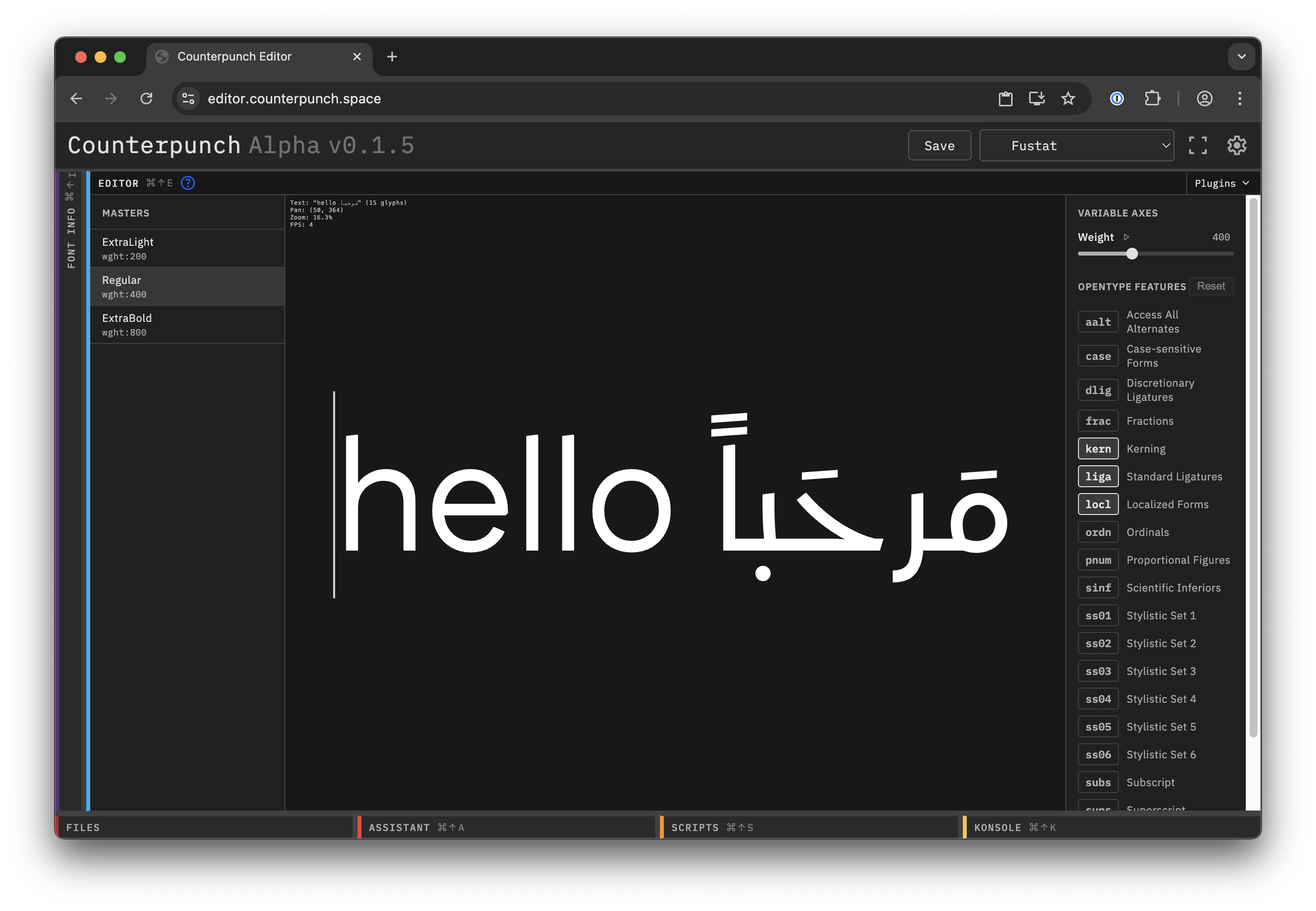 Counterpunch font editor screenshot